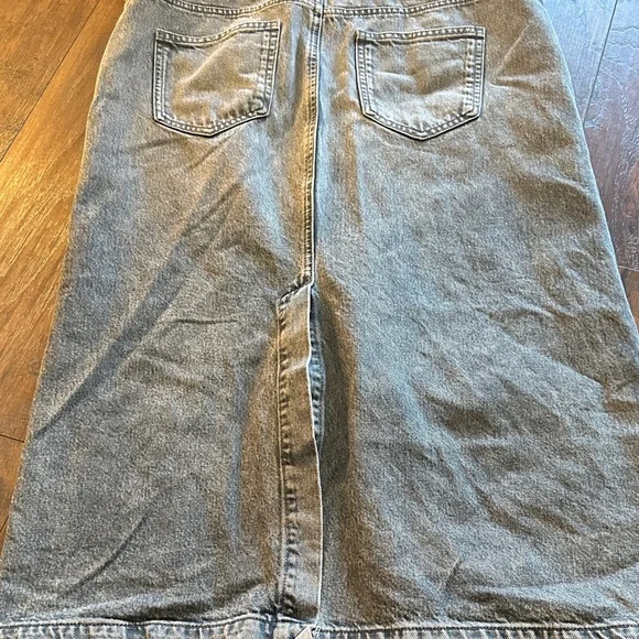 Zara Women's Charcoal Gray Black Wash Fade Long Shirt Dress Jacket - Picture 12 of 14